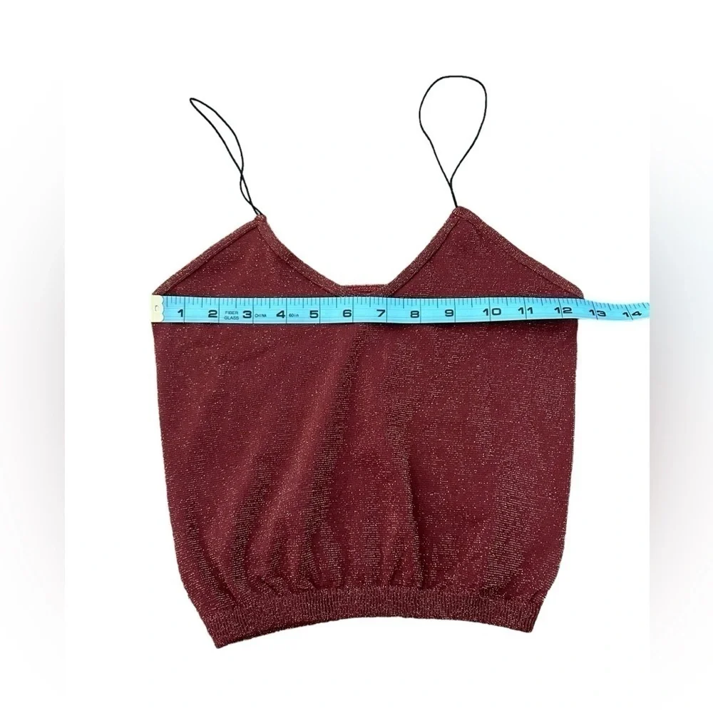Free People Intimately Rust Metallic Skinny Strap Seamless Brami Crop Top Sz M/L - Picture 9 of 9